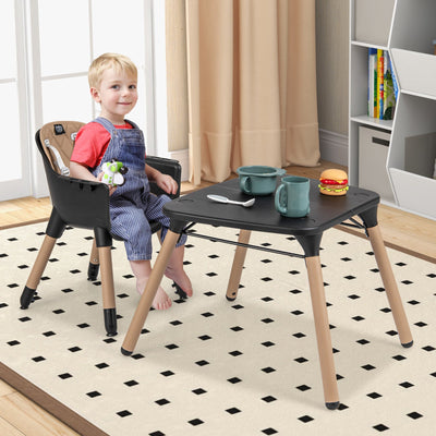 4-in-1 Baby Convertible Toddler Table Chair Set - Brown