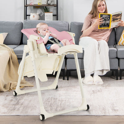 4-in-1 Convertible Baby High Chair - Pink