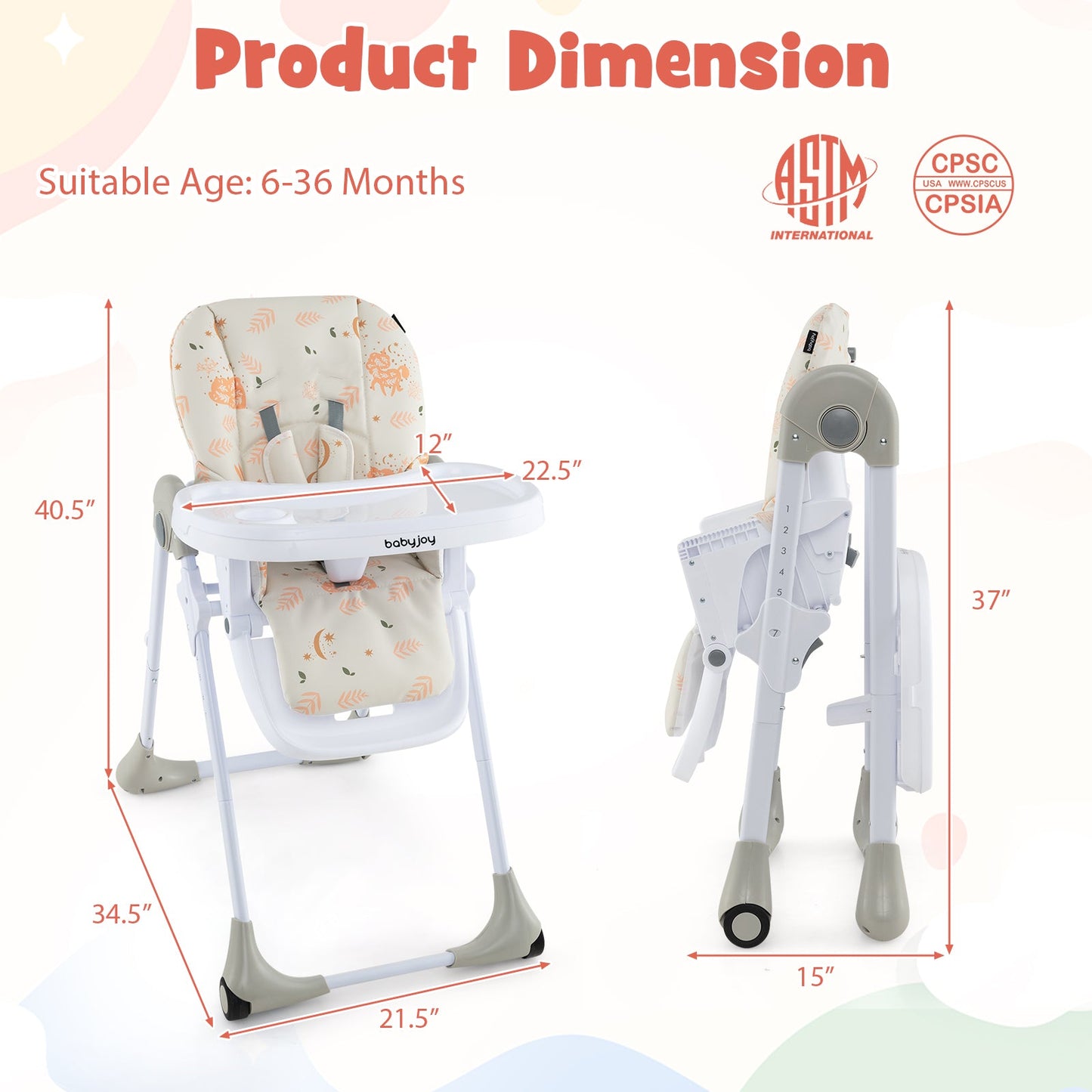 3-In-1 Convertible Baby High Chair - Beige