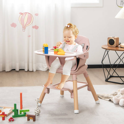 6-in-1 Convertible Baby High Chair - Pink
