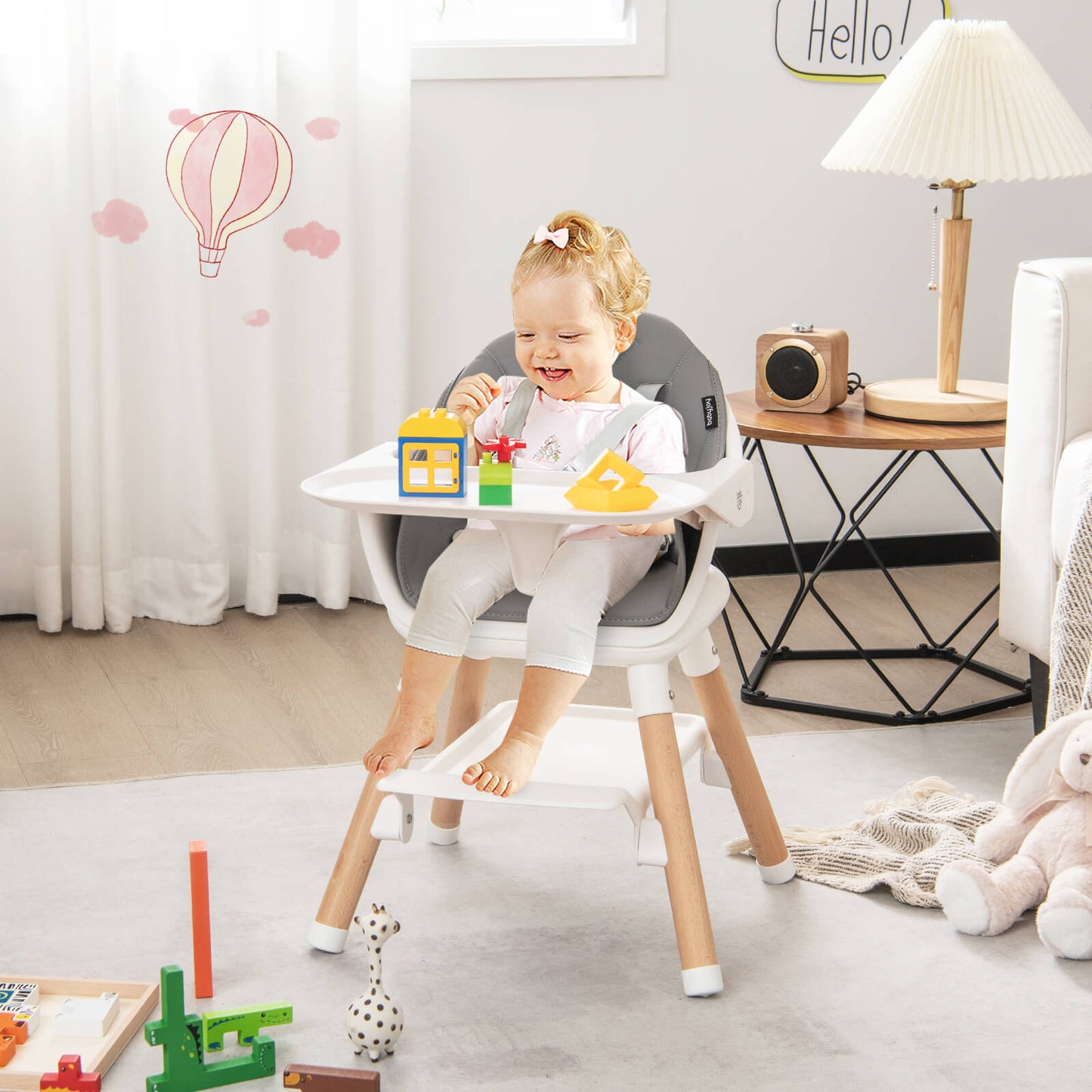 6-in-1 Convertible Baby High Chair - White