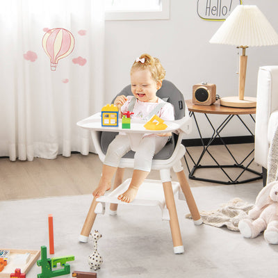 6-in-1 Convertible Baby High Chair - White