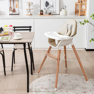 Silla Alta para Bebés Gbruno con Bandeja Lavavajillas - Beige