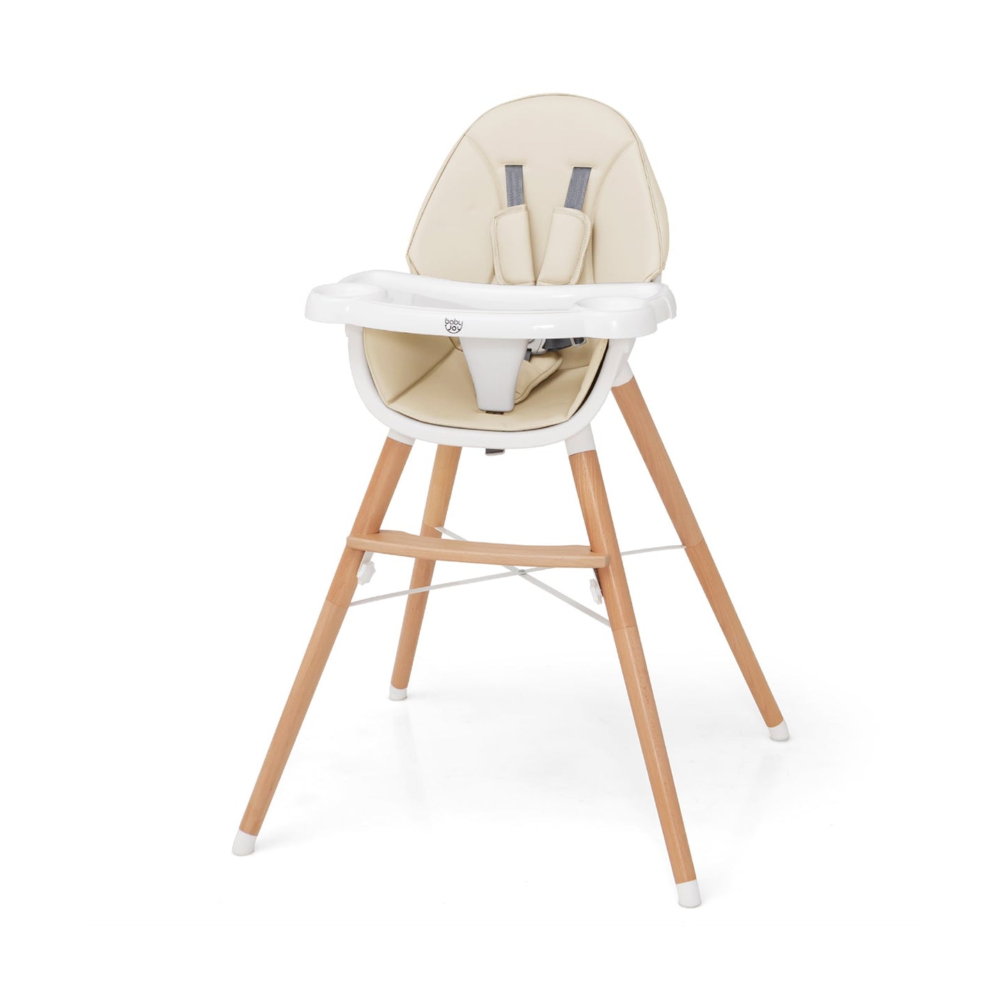 Gbruno Baby High Chair with Dishwasher Safe Tray - Beige