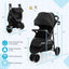 Premium Baby Jogging Stroller with Adjustable Canopy - Black