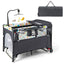 5-in-1 Baby Nursery Center Foldable Bedside Crib - Gray