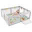 Gbruno Baby Playpen with Mat and Breathable Mesh - Gray