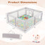 Gbruno Baby Playpen with Mat and Breathable Mesh - Gray