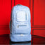 Mochila de mano patentada de cuero azul bebé