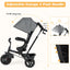 Triciclo para Bebés 4 en 1 con Asiento Reversible - Gris