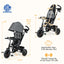 Triciclo para Bebés 4 en 1 con Asiento Reversible - Gris