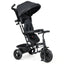 Triciclo 4 en 1 para Bebés con Capota y Manillar Ajustable - Negro