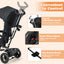 Triciclo 4 en 1 para Bebés con Capota y Manillar Ajustable - Negro