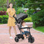 Triciclo 4 en 1 para Bebés con Capota Ajustable y Mango de Empuje - Gris
