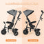 Triciclo 4 en 1 para Bebés con Capota Ajustable y Mango de Empuje - Gris