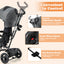 Triciclo 4 en 1 para Bebés con Capota Ajustable y Mango de Empuje - Gris