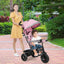 Triciclo 4 en 1 para Bebés con Capota y Manillar Ajustable - Rosa