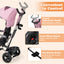 Triciclo 4 en 1 para Bebés con Capota y Manillar Ajustable - Rosa