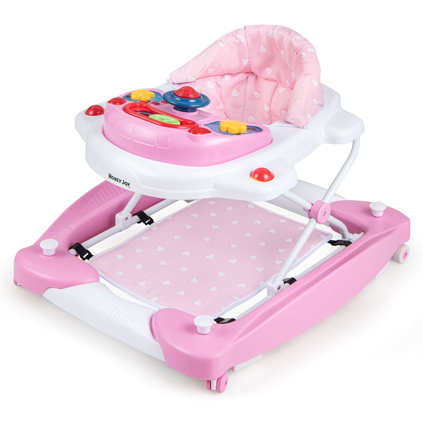 Andador para bebés plegable y ajustable en altura 6 en 1 - Rosa
