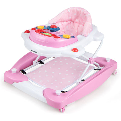 Porteur bébé pliable réglable en hauteur 6 en 1 - Rose