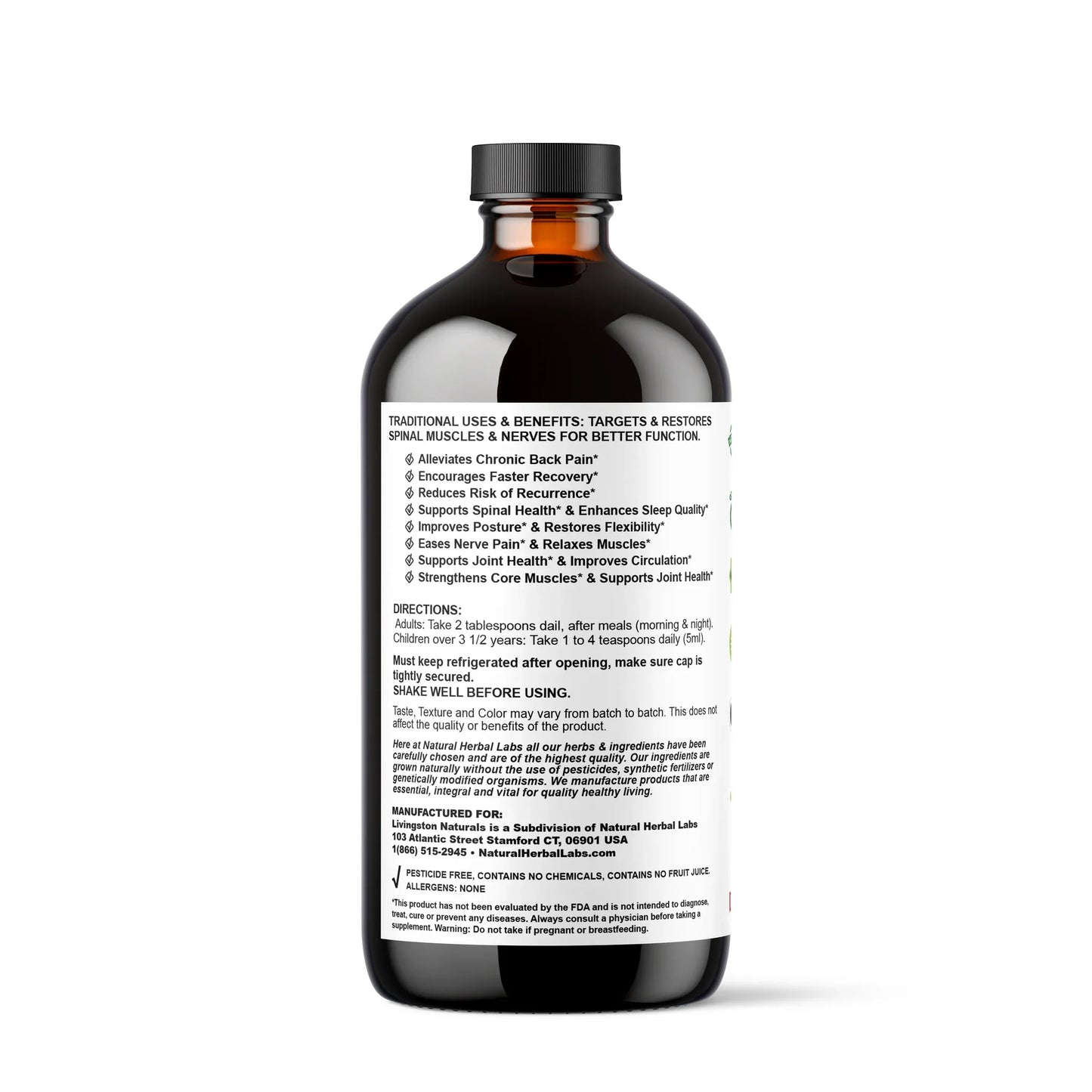 Organic Herbal Tonic for Back Comfort and Mobility