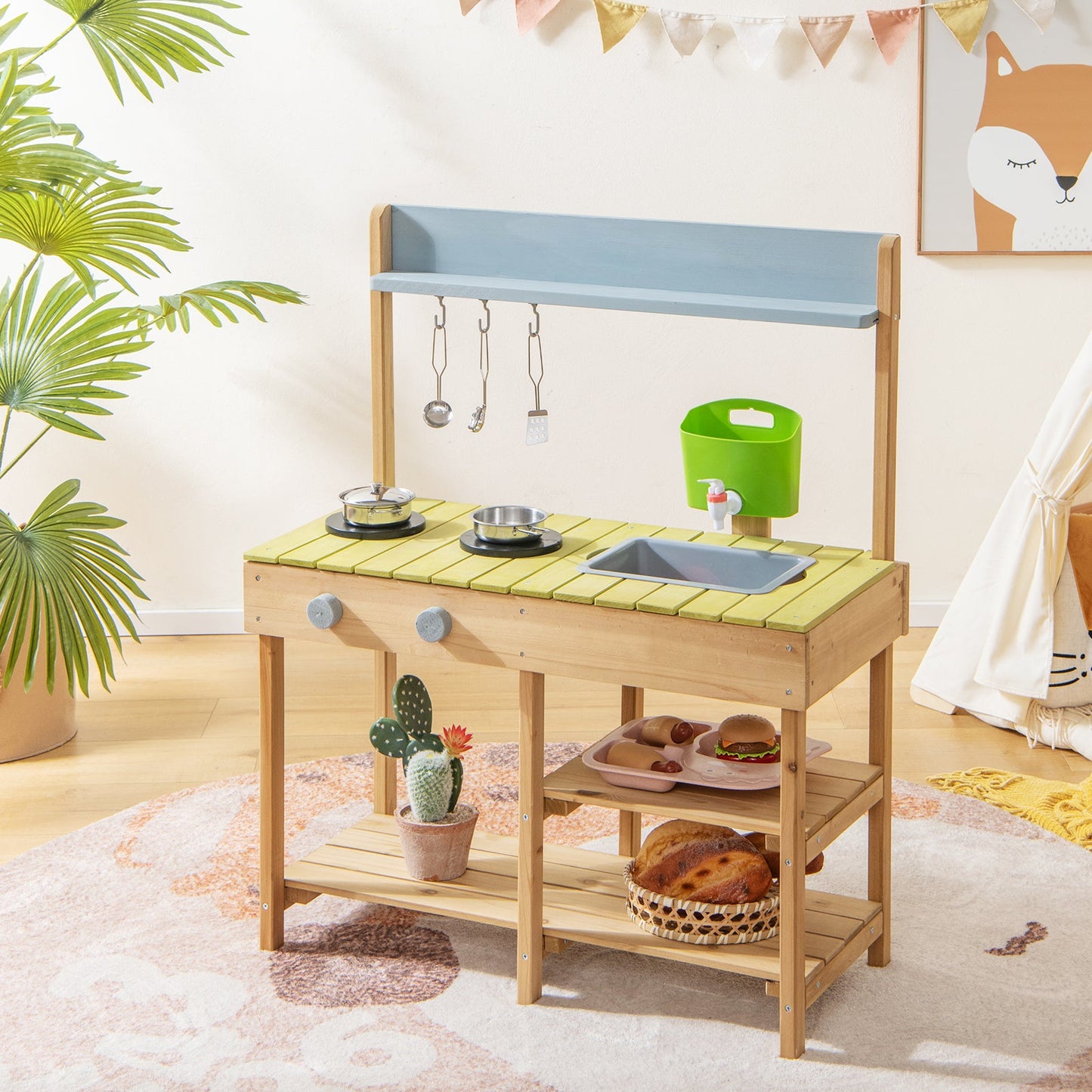 Cocina de Juguete de Juego de Imaginación en el Patio con Estufa