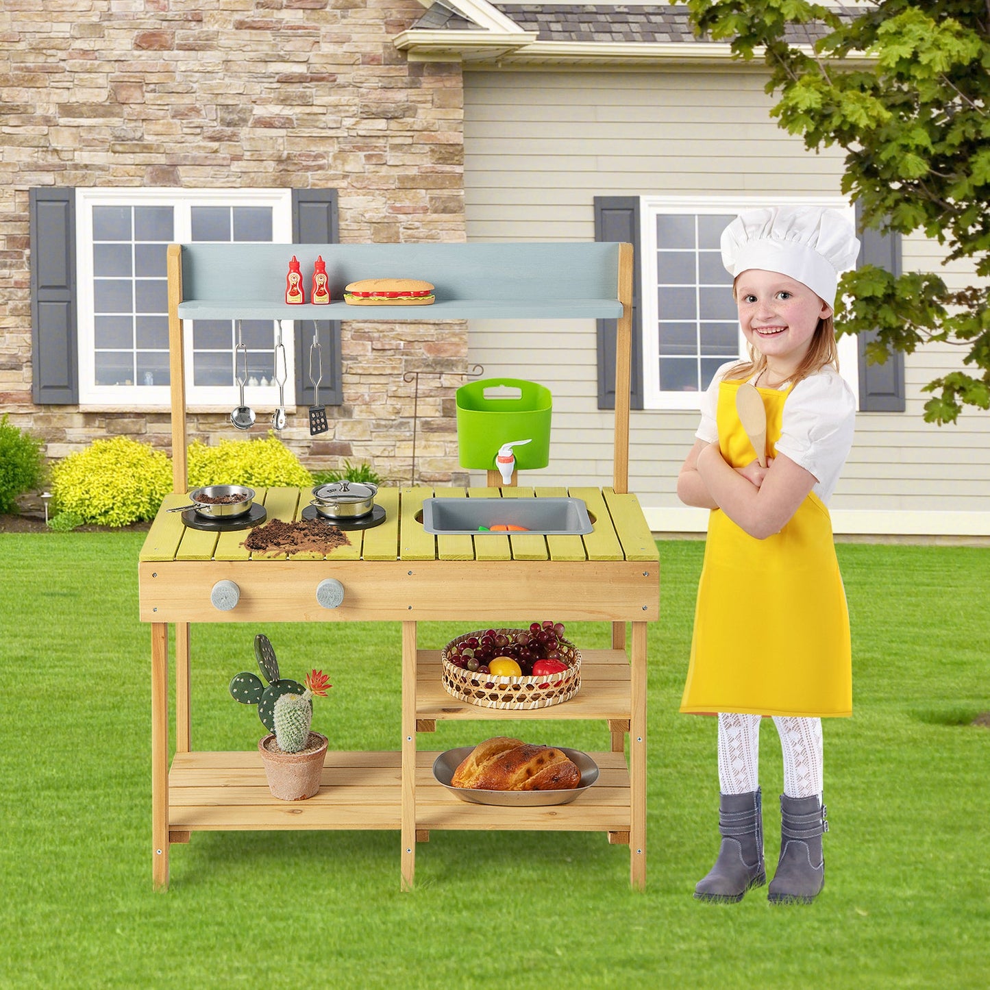 Cocina de Juguete de Juego de Imaginación en el Patio con Estufa