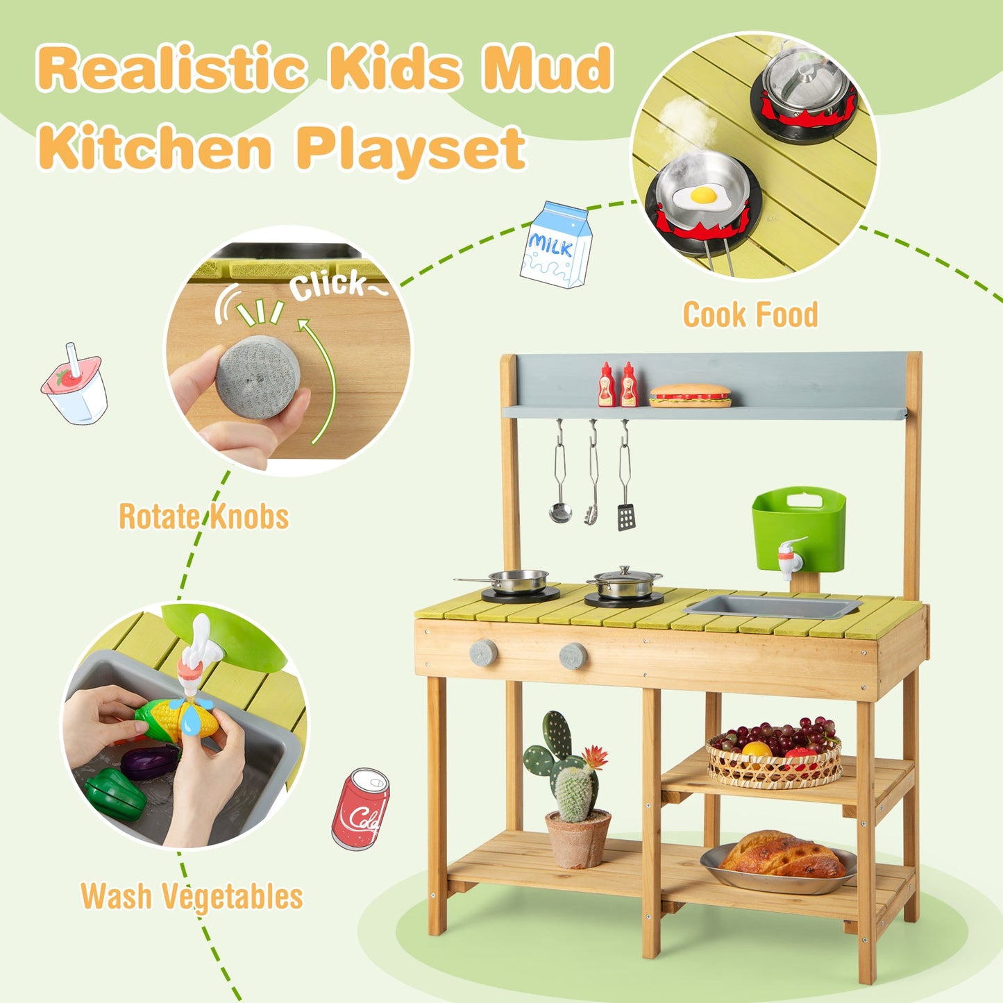 Cocina de Juguete de Juego de Imaginación en el Patio con Estufa