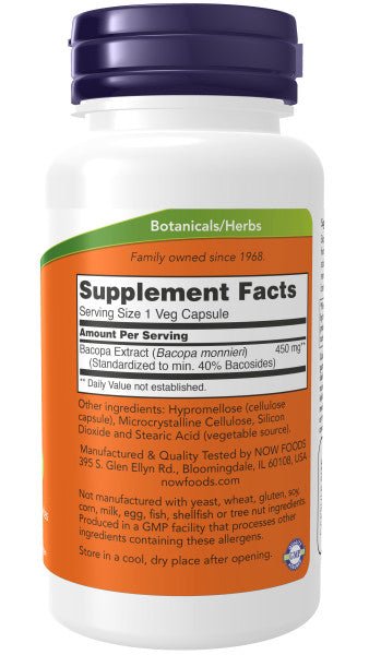 Premium Bacopa Monnieri Extract 450 mg - Brain Support Formula - Korvel
