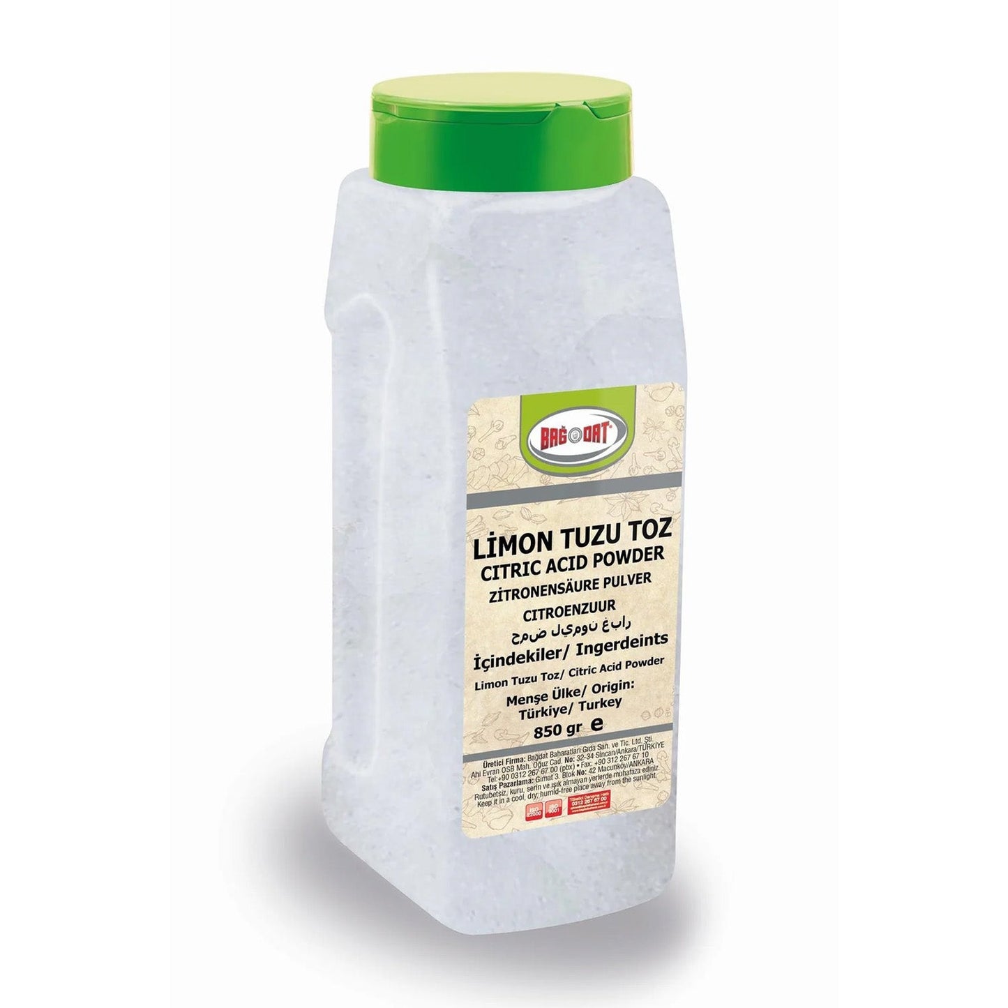 Bagdat Citric Acid Powder 850 g (30 oz) – Pure Food-Grade Crystals