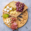 Round Bamboo Cheese Board & Knife Set – 14" Foldable Charcuterie Platter with Hidden Drawer - Korvel