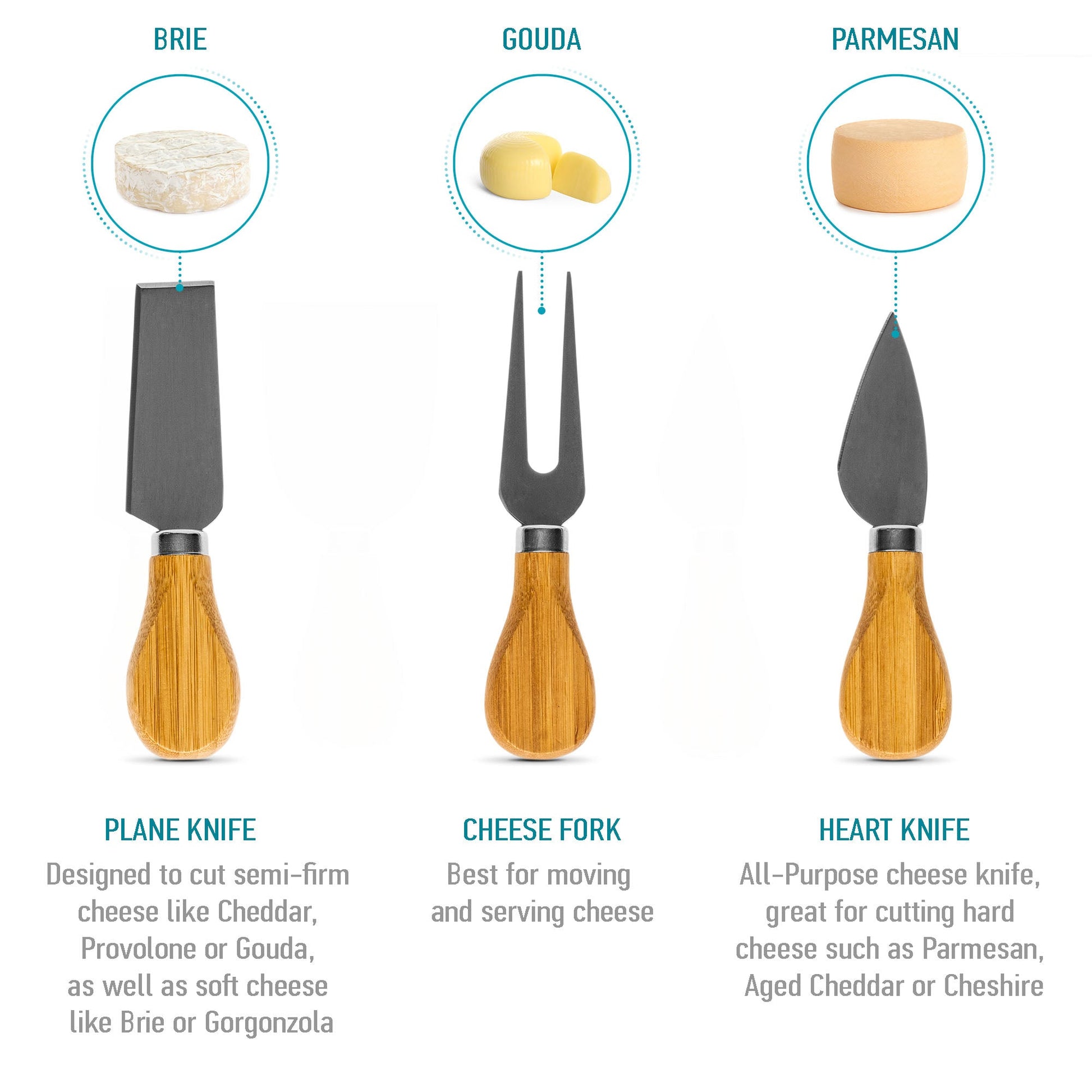 Round Bamboo Cheese Board & Knife Set – 14" Foldable Charcuterie Platter with Hidden Drawer - Korvel