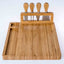 Premium Bamboo Cheese Board & Knife Set – 14" x 11" Charcuterie Serving Tray - Korvel