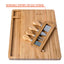 Premium Bamboo Cheese Board & Knife Set – 14" x 11" Charcuterie Serving Tray - Korvel