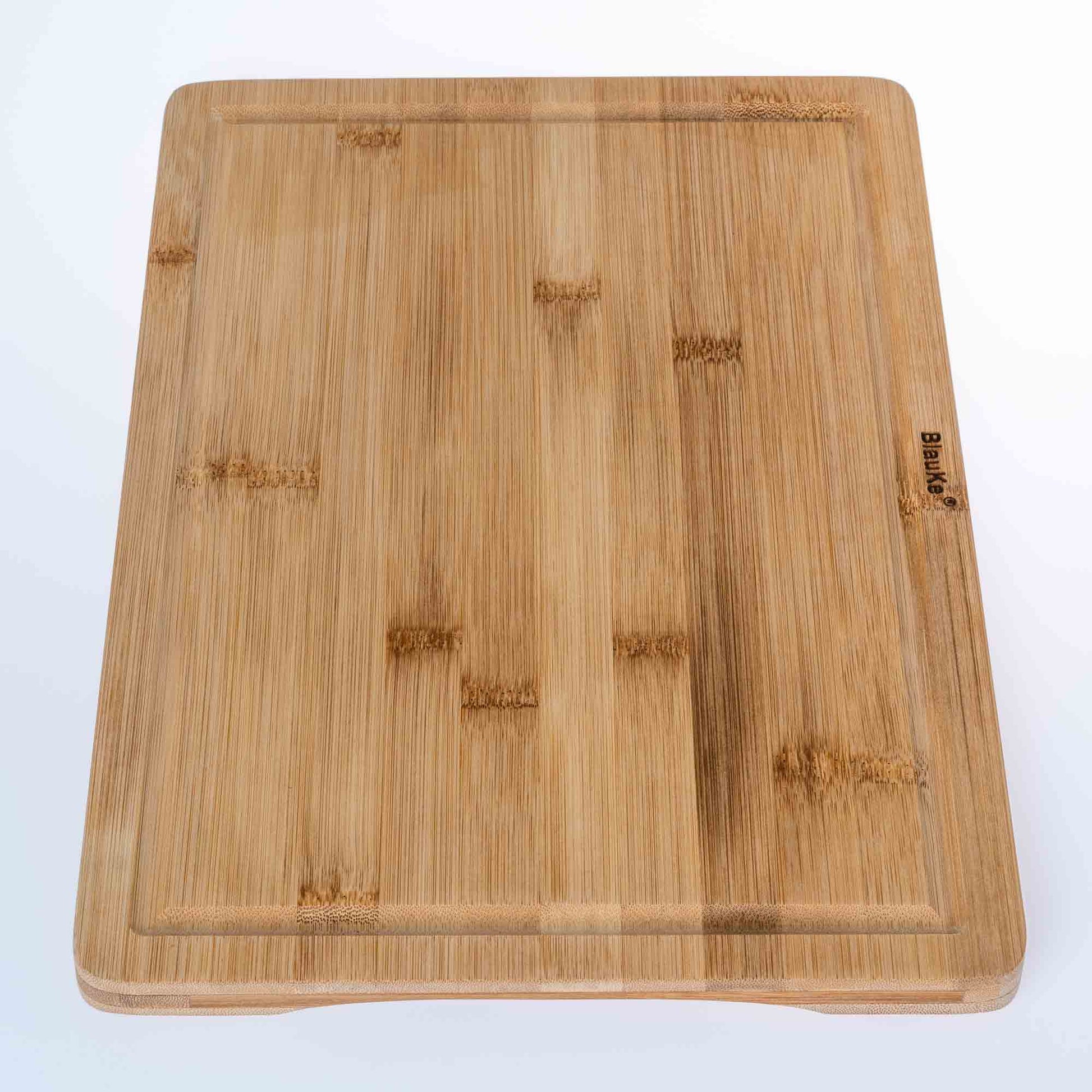 Premium Bamboo Cutting Board – 15" x 10" Double-Sided with Juice Groove & Handles - Korvel