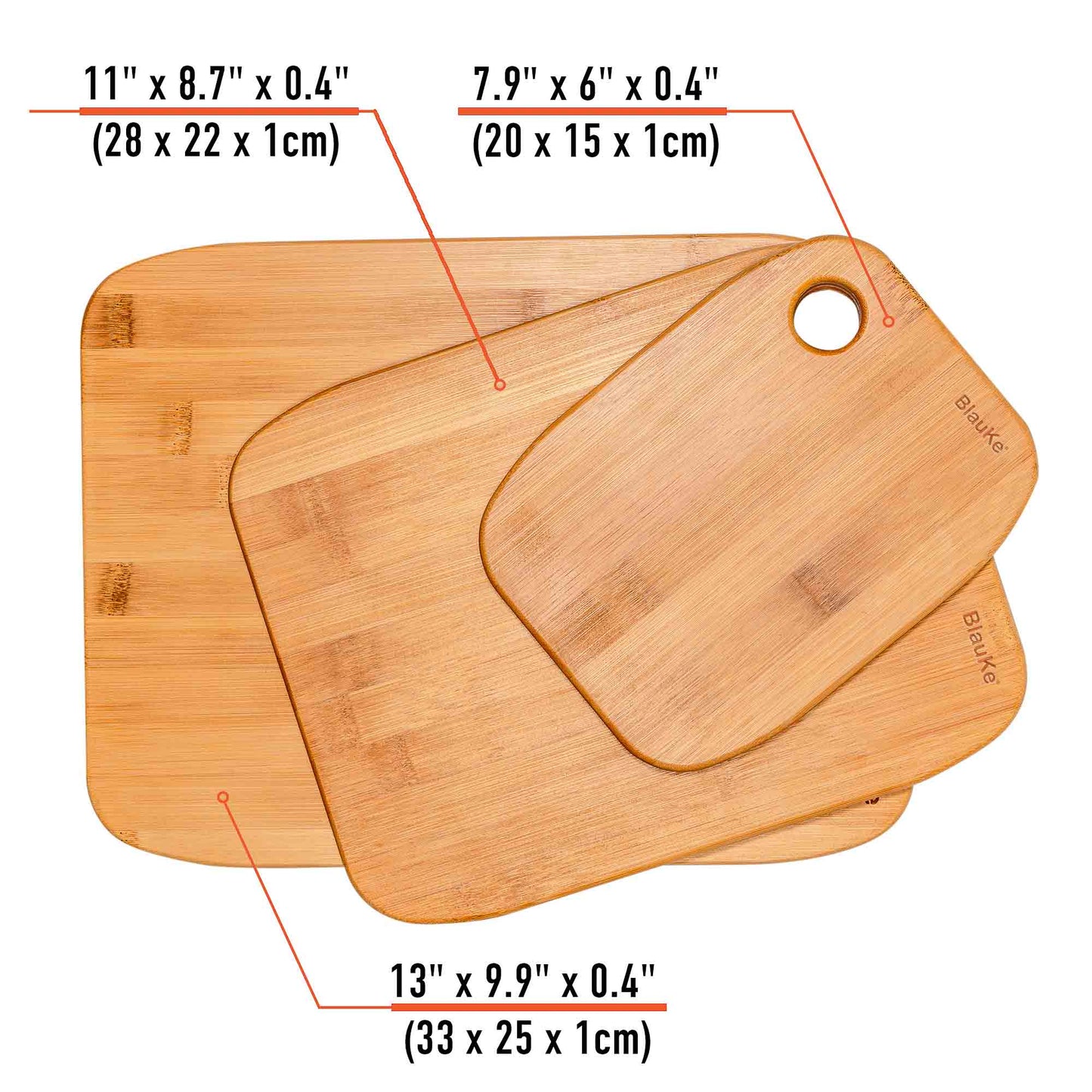 Bamboo Cutting Board Set – 3-Piece Kitchen Chopping & Serving Boards - Korvel
