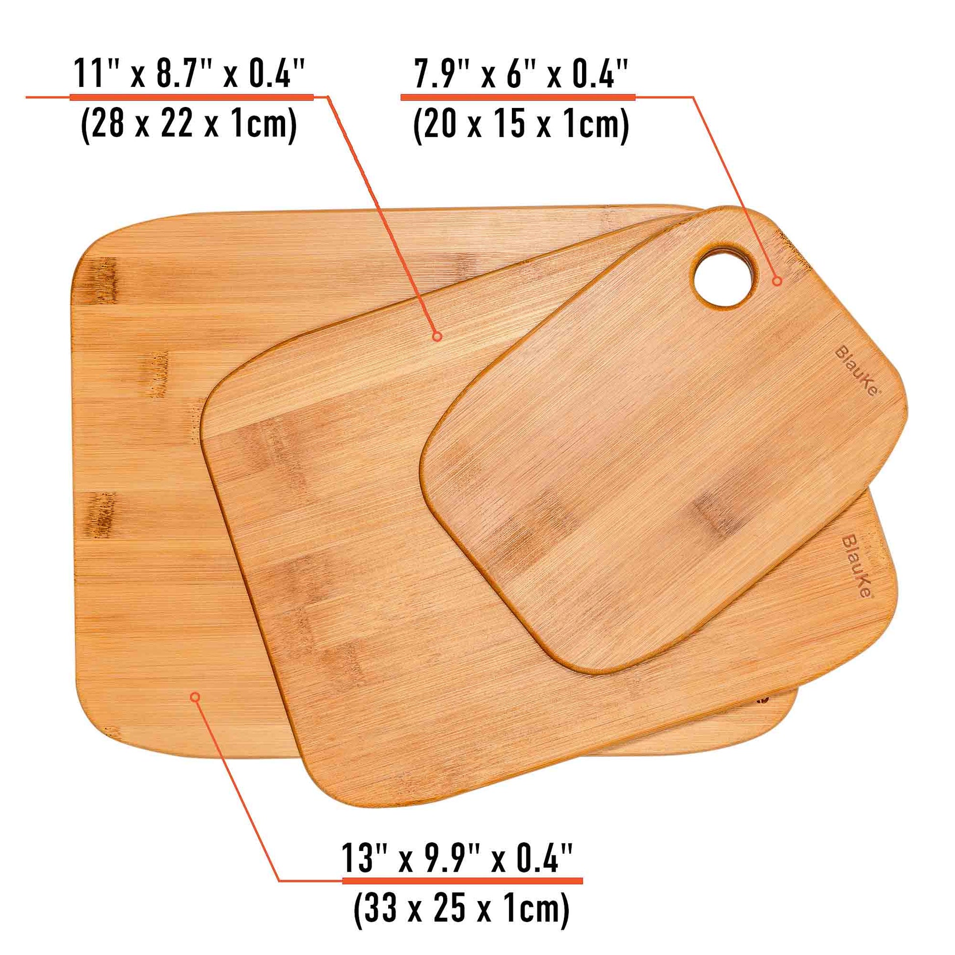 Bamboo Cutting Board Set – 3-Piece Kitchen Chopping & Serving Boards - Korvel