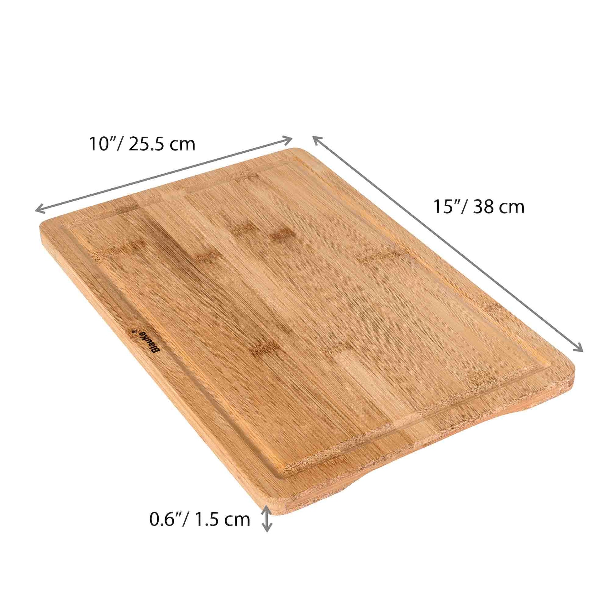 Premium Bamboo Cutting Board – 15" x 10" Double-Sided with Juice Groove & Handles - Korvel