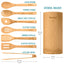 Bamboo Kitchen Utensils Set – 8-Piece Wooden Cooking Tools with Holder - Korvel