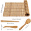 Bamboo Sushi Making Kit – 2 Rolling Mats, Rice Paddle, Spreader & 5 Pairs Chopsticks - Korvel