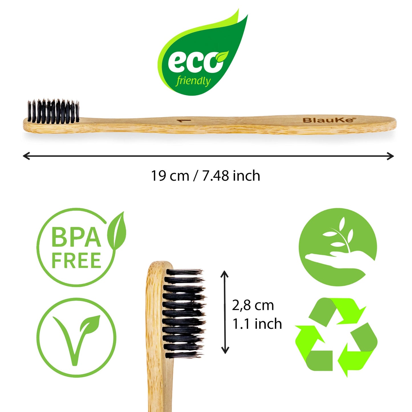 Bamboo Charcoal Toothbrush Set – 5-Pack Medium Bristles | Eco-Friendly & Biodegradable - Korvel