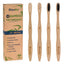 Bamboo Toothbrush Set – 4-Pack Soft Bristles | 2 White & 2 Charcoal Eco-Friendly Brushes - Korvel