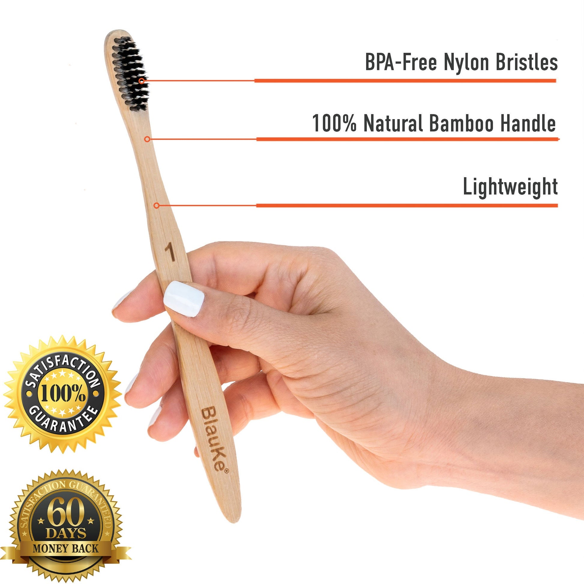 Bamboo Charcoal Toothbrush Set – 5-Pack Medium Bristles | Eco-Friendly & Biodegradable - Korvel