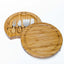 Round Bamboo Cheese Board & Knife Set – 10" Swivel Charcuterie Platter with Hidden Drawer - Korvel