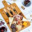 Bamboo Cheese Board & Knife Set with Magnetic Storage – 12"x8" Charcuterie Tray - Korvel