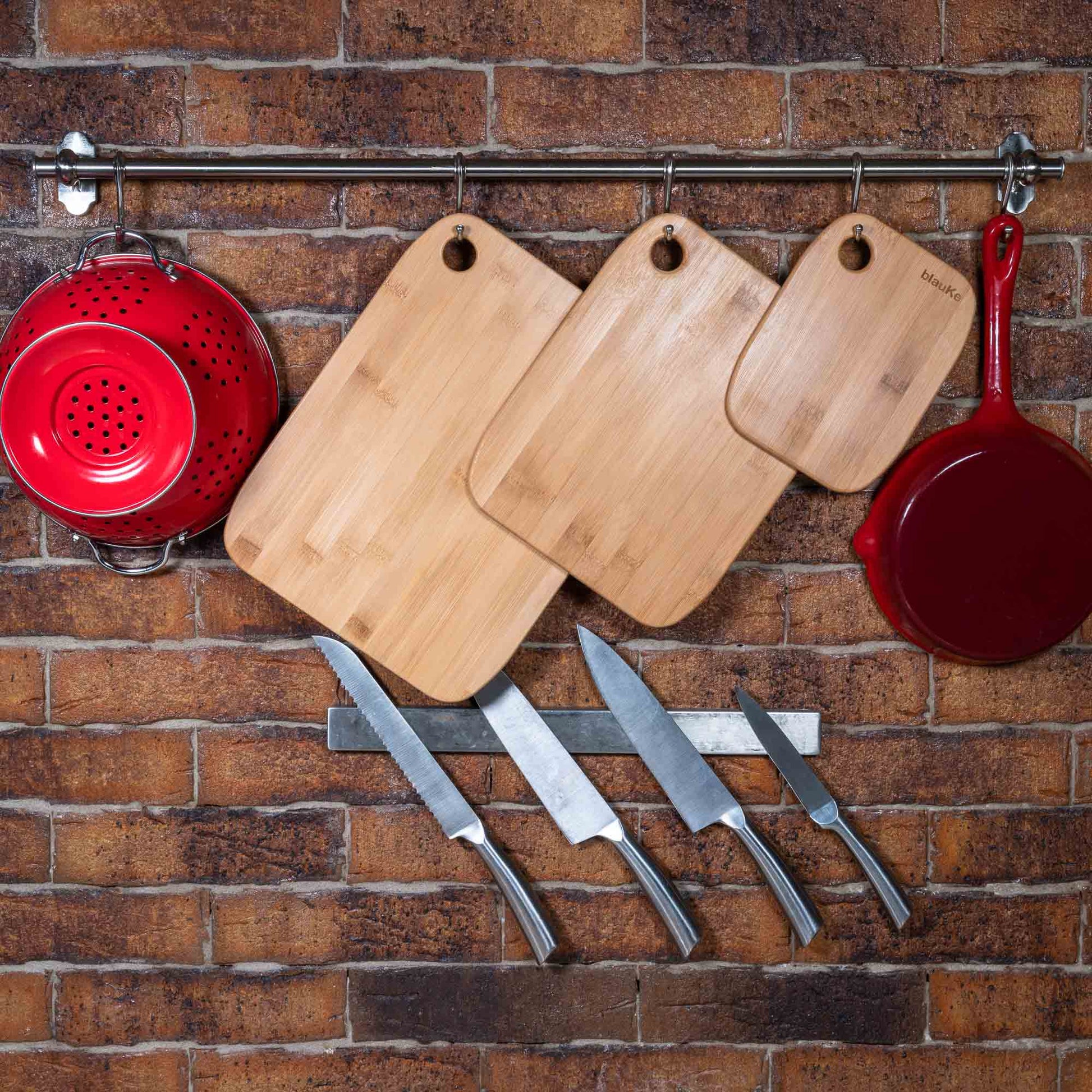 Bamboo Cutting Board Set – 3-Piece Kitchen Chopping & Serving Boards - Korvel