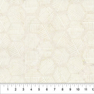 Tissu en coton Banyan Light Khaki Hexies - 44"/45" par yard