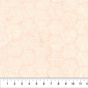 Tissu en coton hexagones pastel orange Banyan 44"/45" par yard
