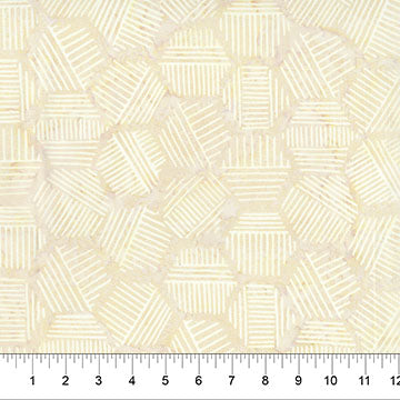 Banyan Rattan Hexies Neutral Cotton Fabric 44"/45" Per Yard