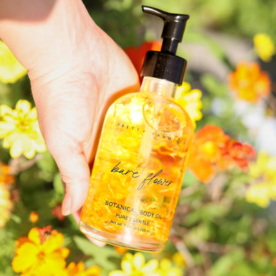 Bare Flower Natural Fragrance Free Body Oil for Sensitive Skin